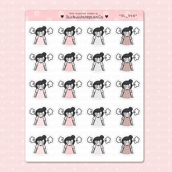 SL_046 - Feeling Angry Planner Stickers, Character Stickers, Customisable Stickers, StickwiththeplanCo