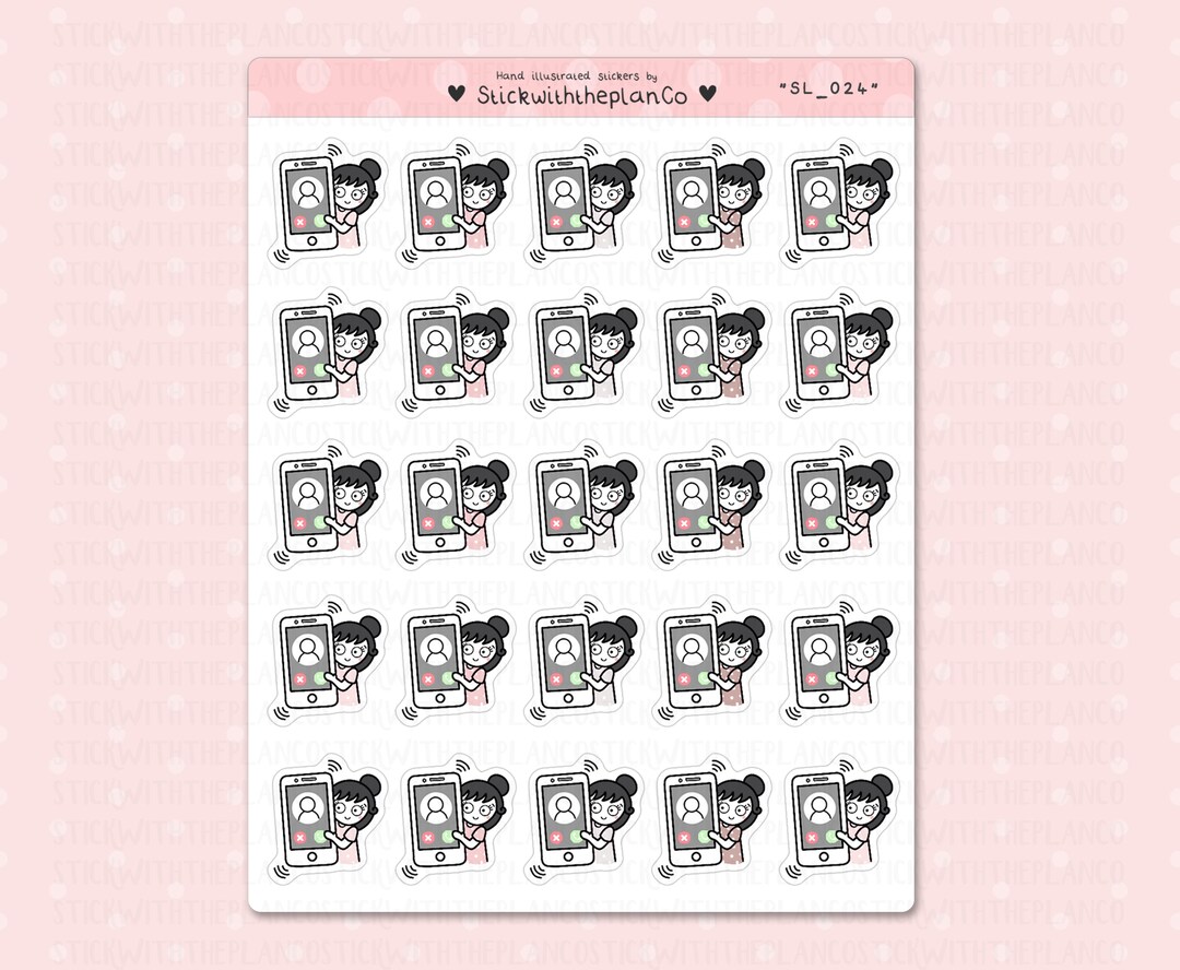 SL_024 - Phone Call Planner Stickers, Character Stickers, Customisable ...