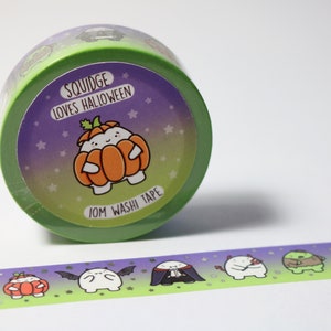 Squidge Loves Halloween Silver Foil Washi Tape | Kawaii Washi Tape | Foil Washi Tape | 15mm Washi Tape