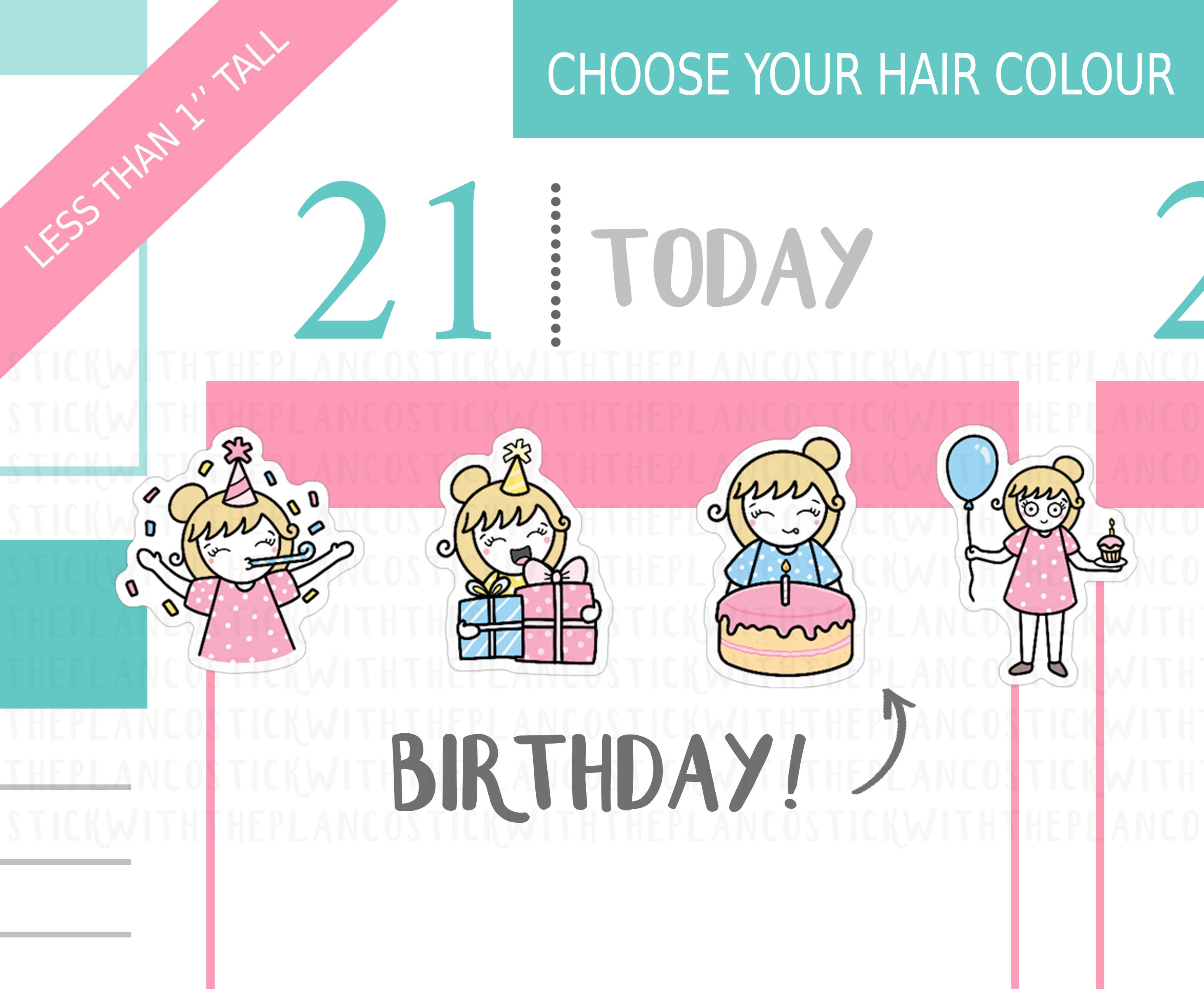 011 - Birthday Planner Stickers, Personalised Stickers, Tracker Stick…