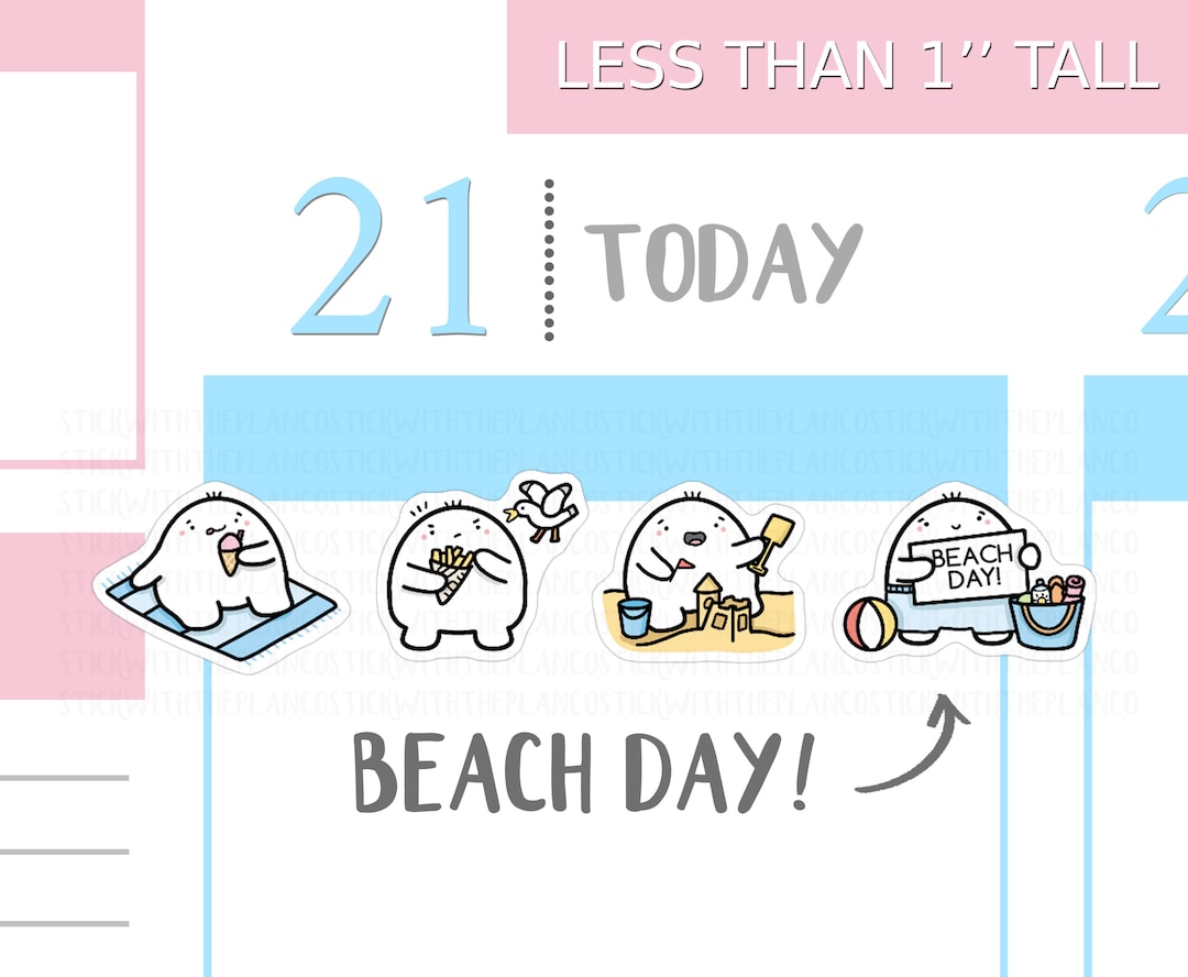 S_087 / Beach Day Planner Stickers, Stickers Decorativos, Emoti ...