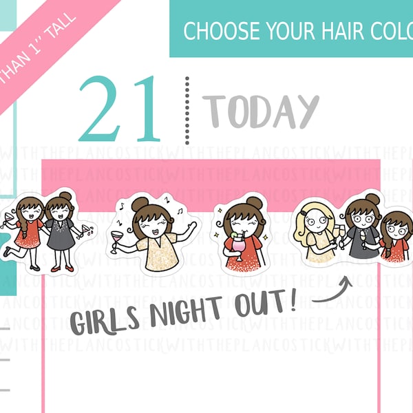 049 - Girls Night Out Planner Stickers, Personalised Stickers, Party Stickers, Night Out Stickers, BFF Stickers, Hobonichi Stickers
