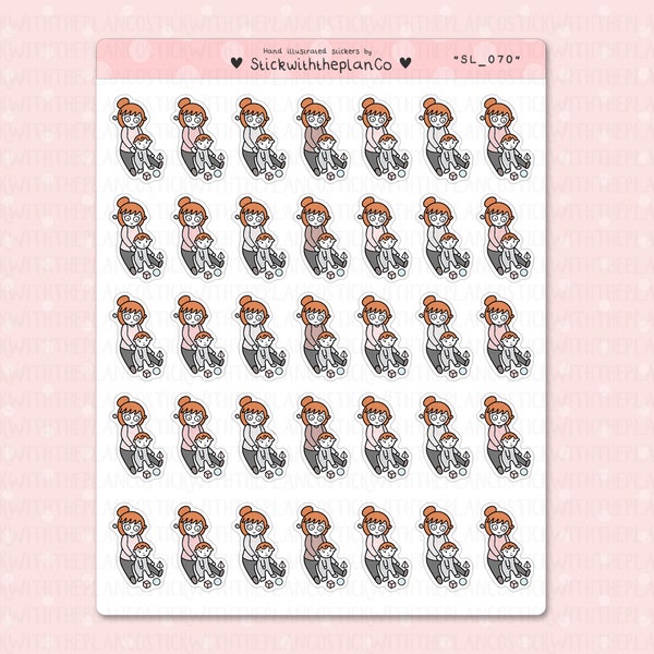 SL_070 - Playing With Baby Planner Stickers, Character Stickers, Customisable Stickers, StickwiththeplanCo