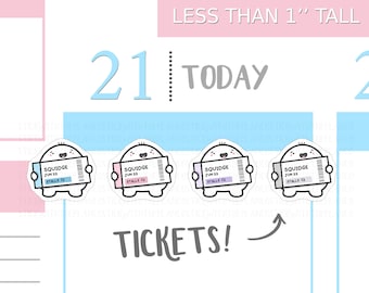 S_117 | Tickets Planner Stickers,  Decorative Stickers, Tracker Stickers, Kawaii Stickers, Cute Stickers