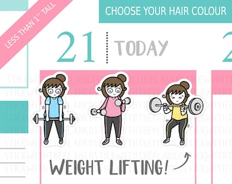 126 - Weight Lifting Planner Stickers, Personalised Stickers, Exercise Stickers, Cute Stickers, Gym Stickers, Workout Stickers
