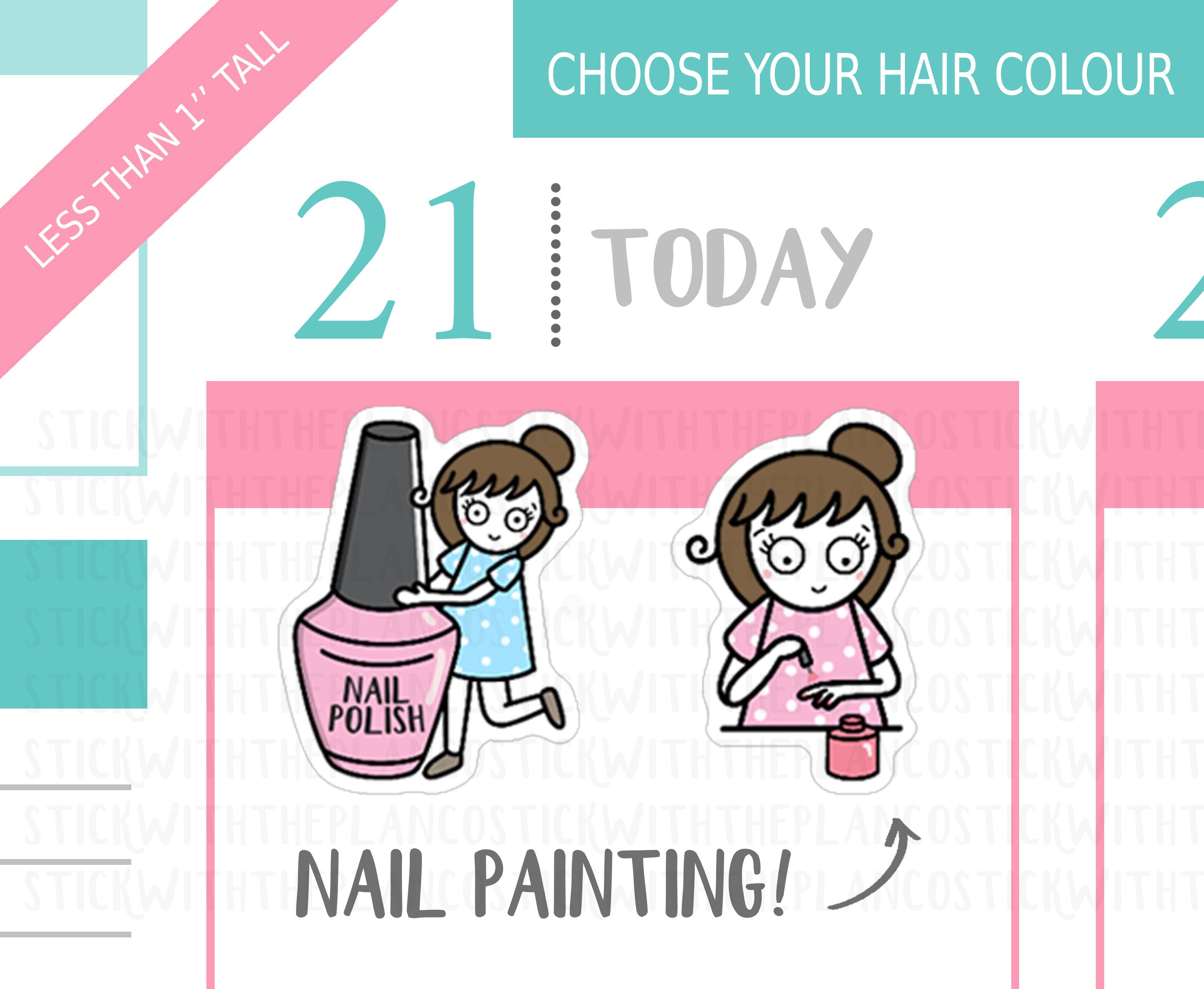 080 - Nail Painting Planner Stickers, Personalised Stickers, Nail Pol…