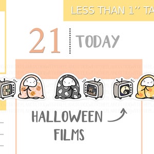 S_095 | Halloween Movie Squidge Planner Stickers,  Decorative Stickers, Emoti Stickers, Kawaii Stickers, Cute Stickers, Halloween, Spooky