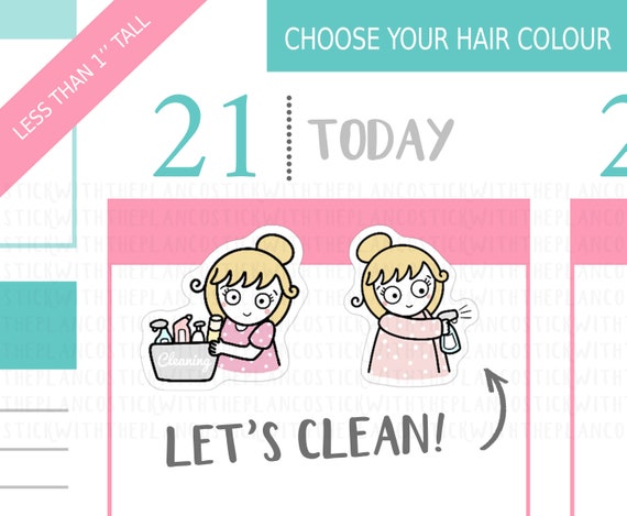 188 - Cleaning Time, Personalised Stickers, Chores Stickers, Life Stickers, Tracker Stickers, Reminder Stickers