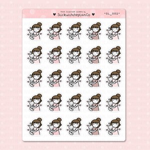 SL_002 - Baby Cuddles Planner Stickers, Character Stickers, Customisable Stickers, StickwiththeplanCo