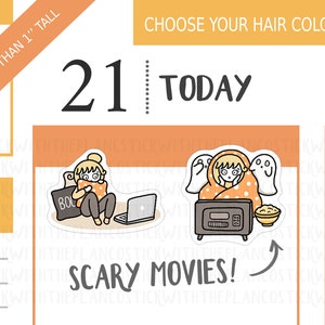 FL_018 - Scary Movie Night Stickers, Personalised Stickers, Fall Stickers, Horror Movie Stickers, Autumn Stickers, Halloween Stickers