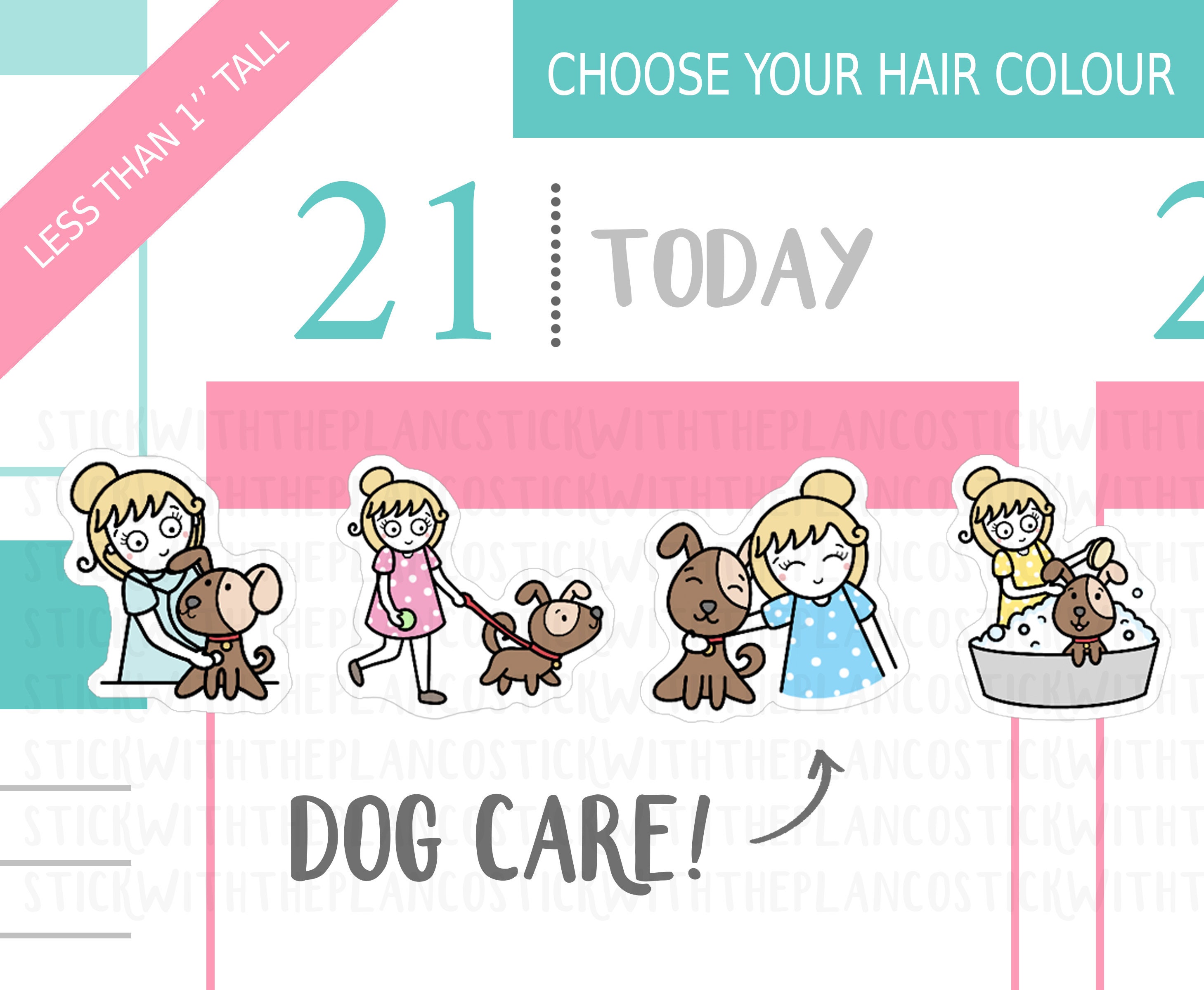 039 - Dog Care Planner Stickers, Personalised Stickers, Dog Person St…