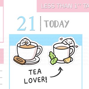 S_571 | Tea Lover Planner Stickers,  Emotion Stickers, Emoti Stickers, Tracker Stickers, Kawaii Stickers, Cute Stickers