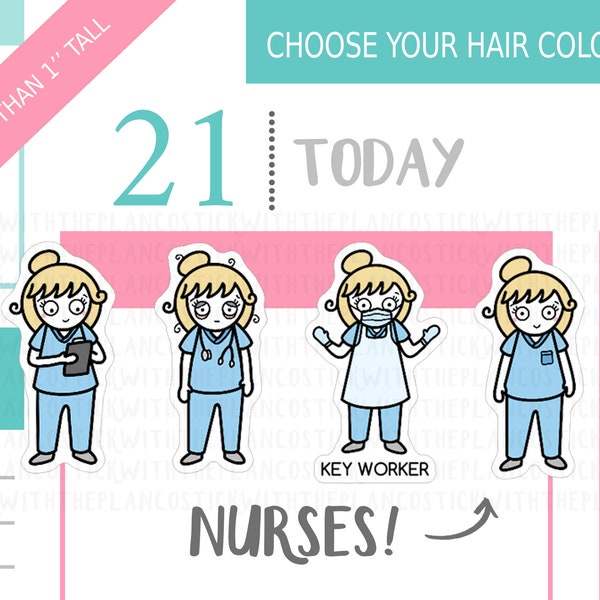 084 - Nurse Planner Stickers, Personalised Stickers, Key Worker Stickers, Health Stickers, StickWithThePlanCo, Work Stickers