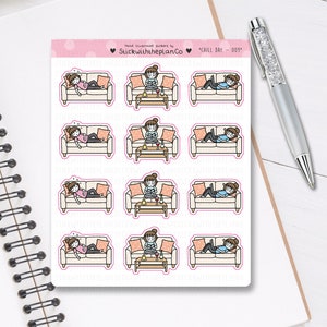 018 Chill Time Planner Stickers, Personalised Stickers, Relax Stickers, Day off Stickers, Cute Stickers, Hobonichi Stickers image 2