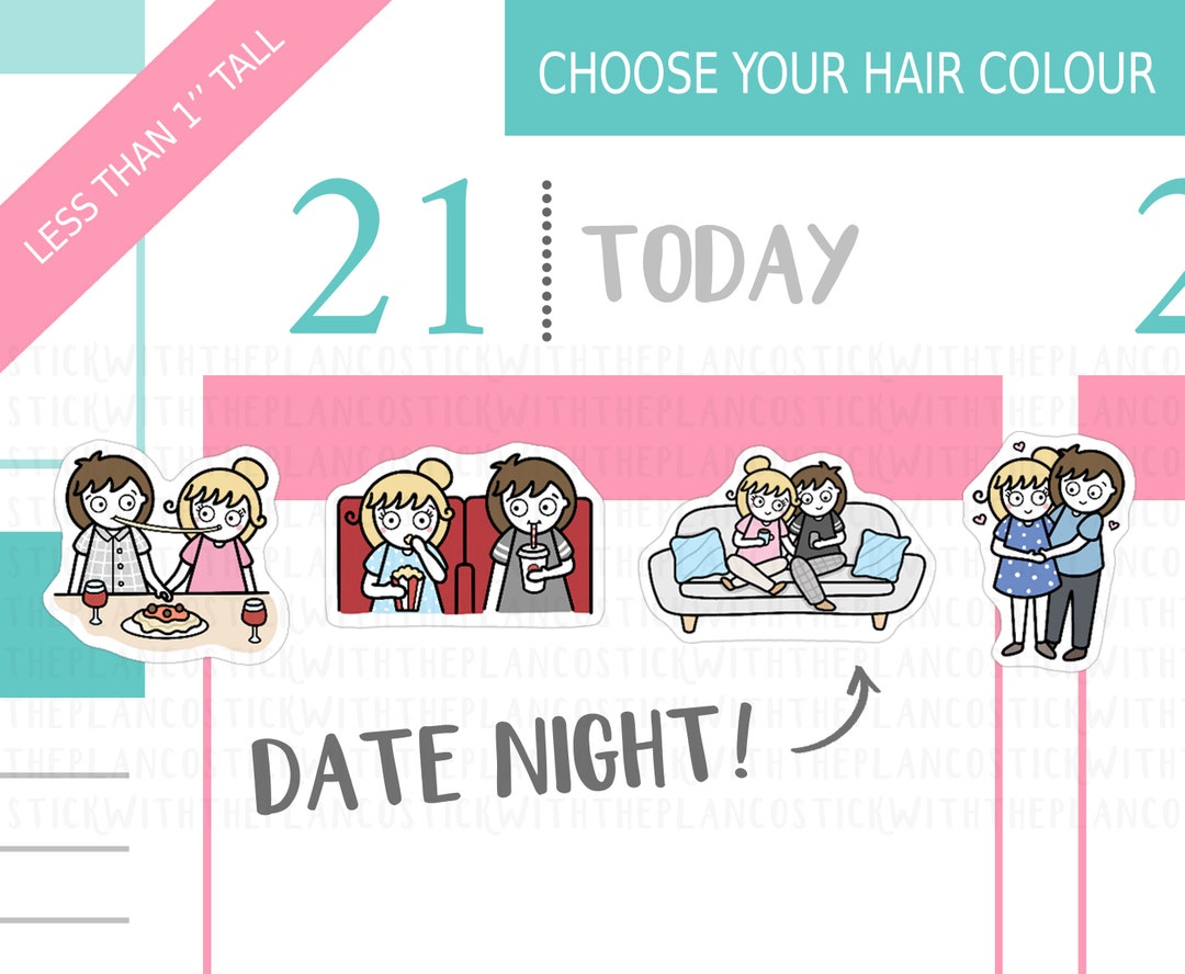 027 - Date Night Planner Stickers, Personalised Stickers, Love Stickers ...