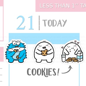 S_063 | Cookies Planner Stickers, Food Stickers, Emoti Stickers, Snack Stickers, Kawaii Stickers, Tracker Stickers