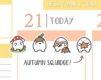 S_090 | Fall/Autumn Squidge Decor Planner Stickers,  Decorative Stickers, Emoti Stickers, Kawaii Stickers, Cute Stickers