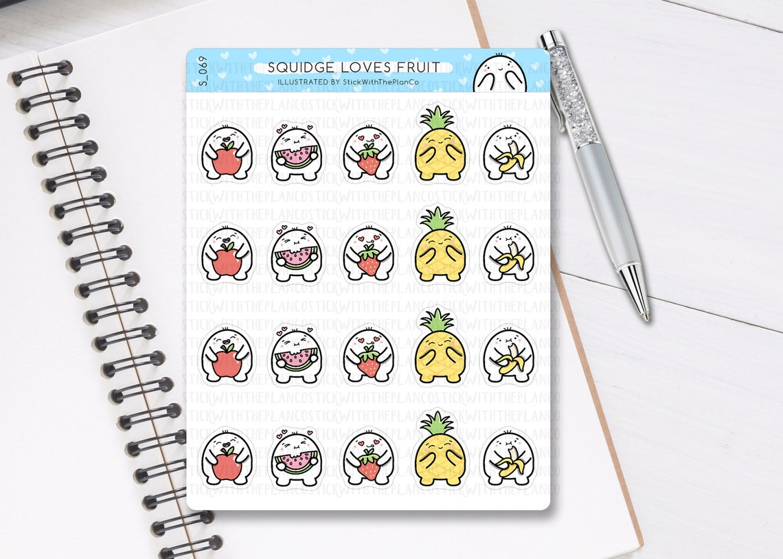 S_069 Fruit Planner Stickers Food Stickers Emoti Stickers - Etsy