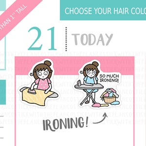 061 - Ironing Planner Stickers, Personalised Stickers, Chores Stickers, Tracker Stickers, StickWithThePlanCo, Cleaning Stickers,