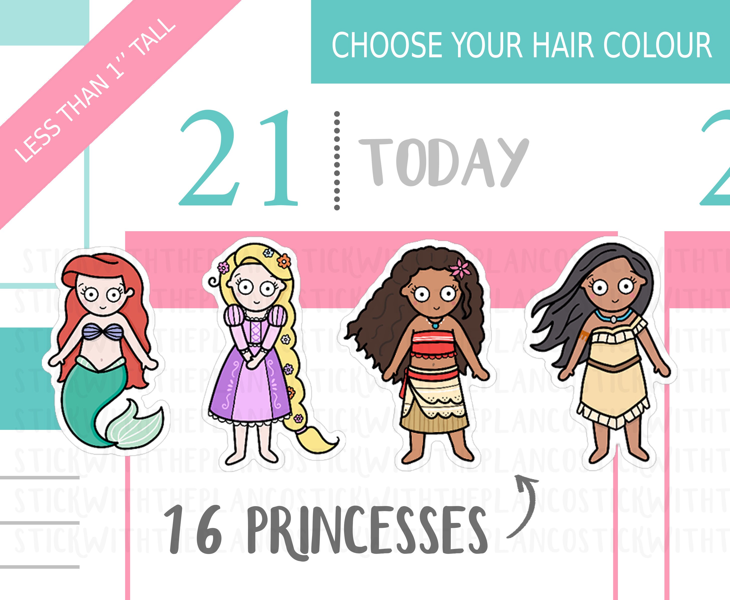 097 - Princess Planner Stickers, Personalised Stickers, Decorative St…