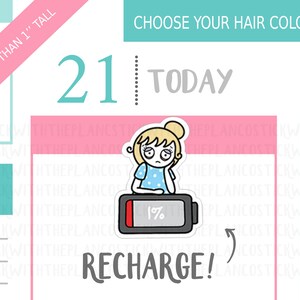 101 - Too Tired Planner Stickers , Personalized Stickers, Recharged Stickers, Character Stickers, Burnt Out Stickers, Hobonichi Stickers