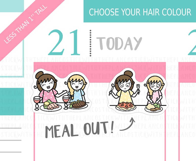 032 - Meal Out Planner Stickers, Personalised Stickers, Friends Dinner ...