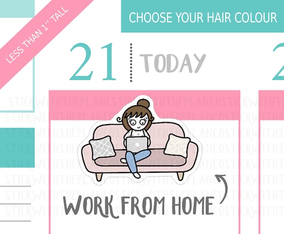 128 - Work From Home Planner Stickers, Personalised Stickers, Work Stickers, Laptop Stickers, Hobonichi Stickers, ECLP