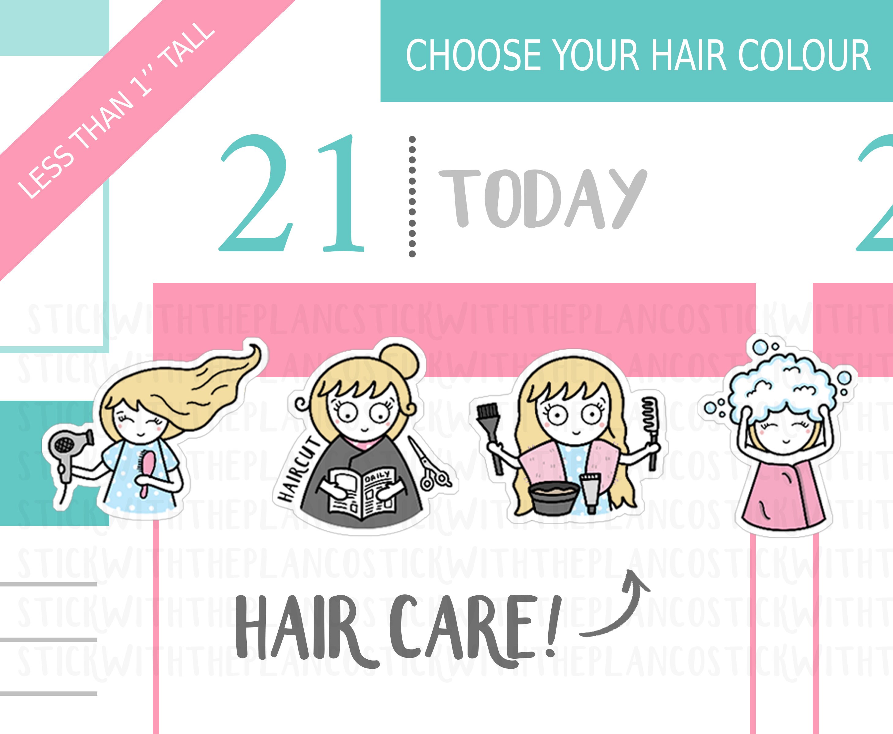 053 - Hair Care Planner Stickers, Personalised Stickers, Haircut Stic…