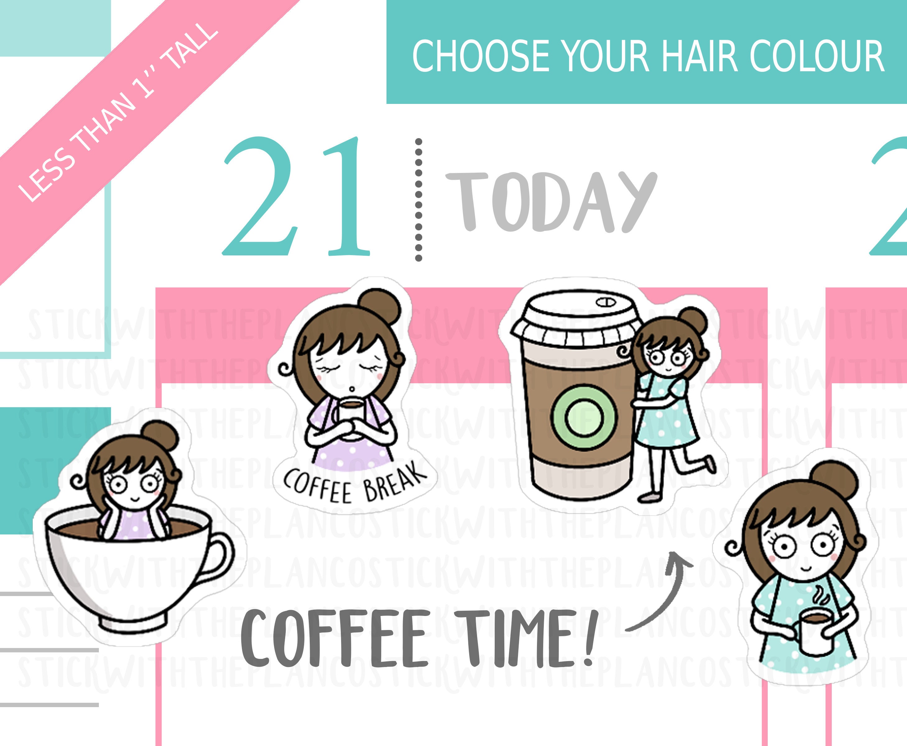 022 - Coffee Break Planner Stickers, Personalised Stickers, Coffee St…