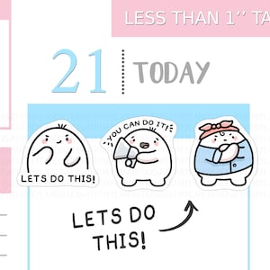 S_562 | Lets Do This! Planner Stickers,  Emotion Stickers, Emoti Stickers, Tracker Stickers, Kawaii Stickers, Cute Stickers