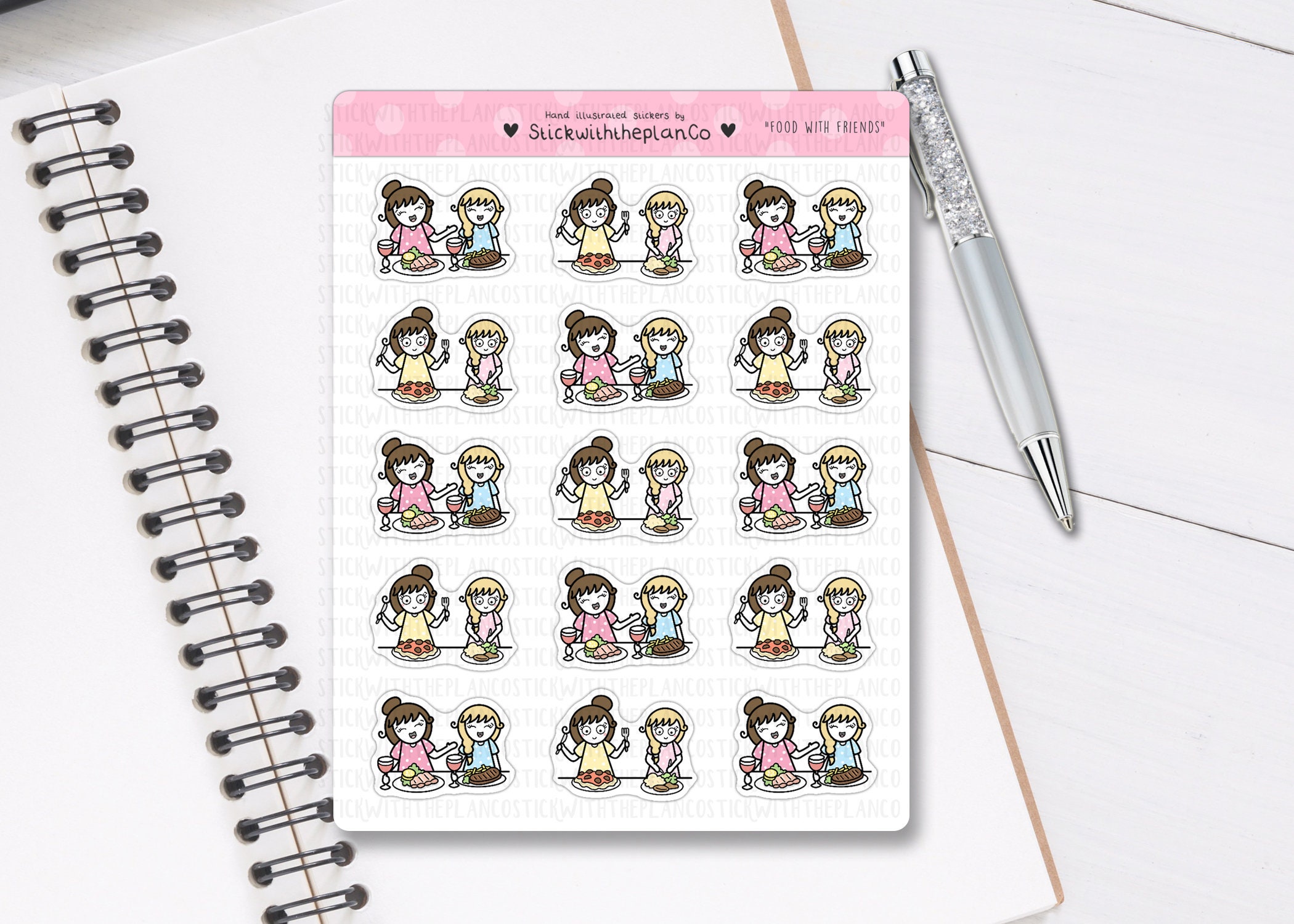 032 - Meal Out Planner Stickers, Personalised Stickers, Friends Dinner ...