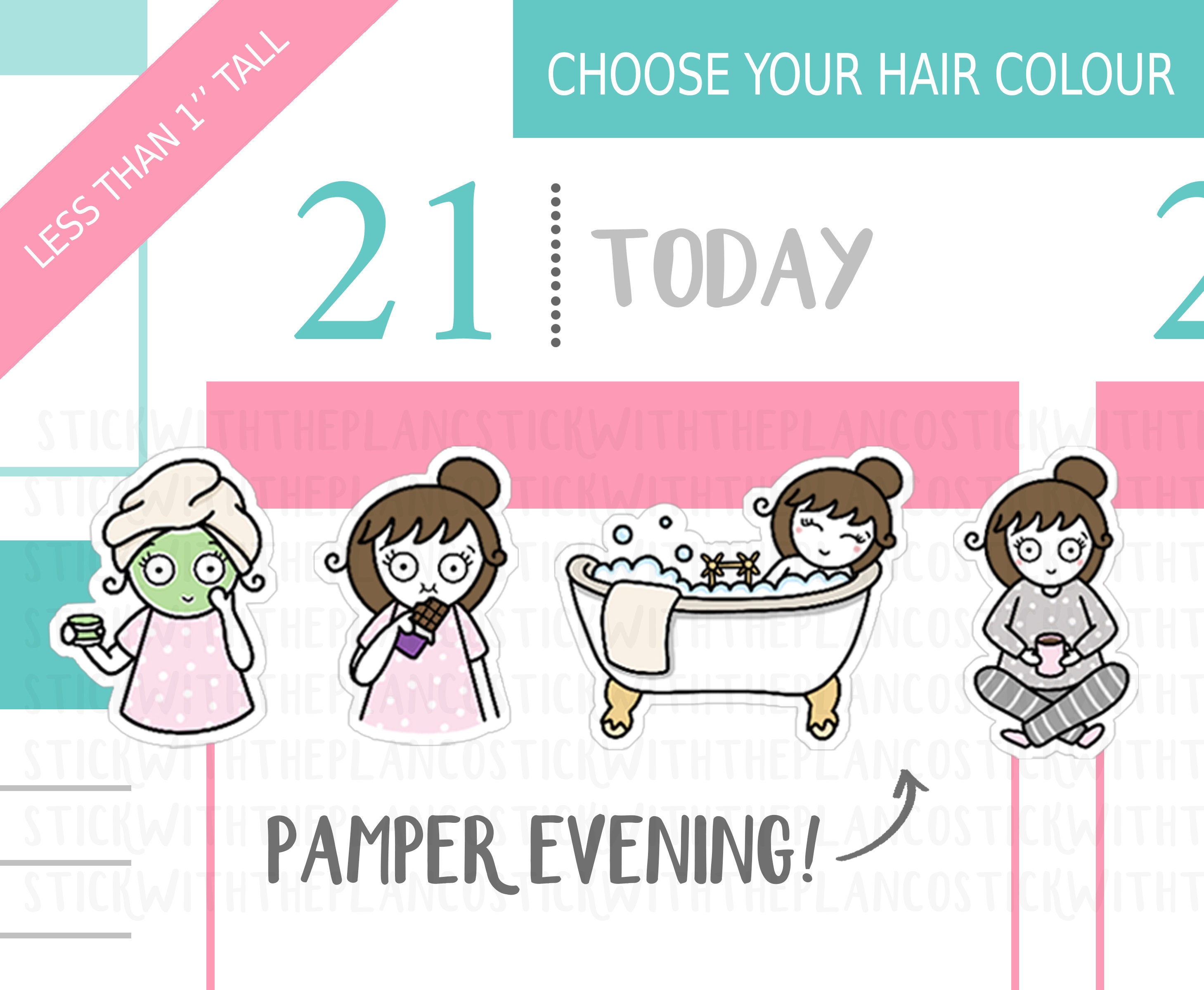 087 - Pamper Evening Planner Stickers, Personalised Stickers, Self Ca…