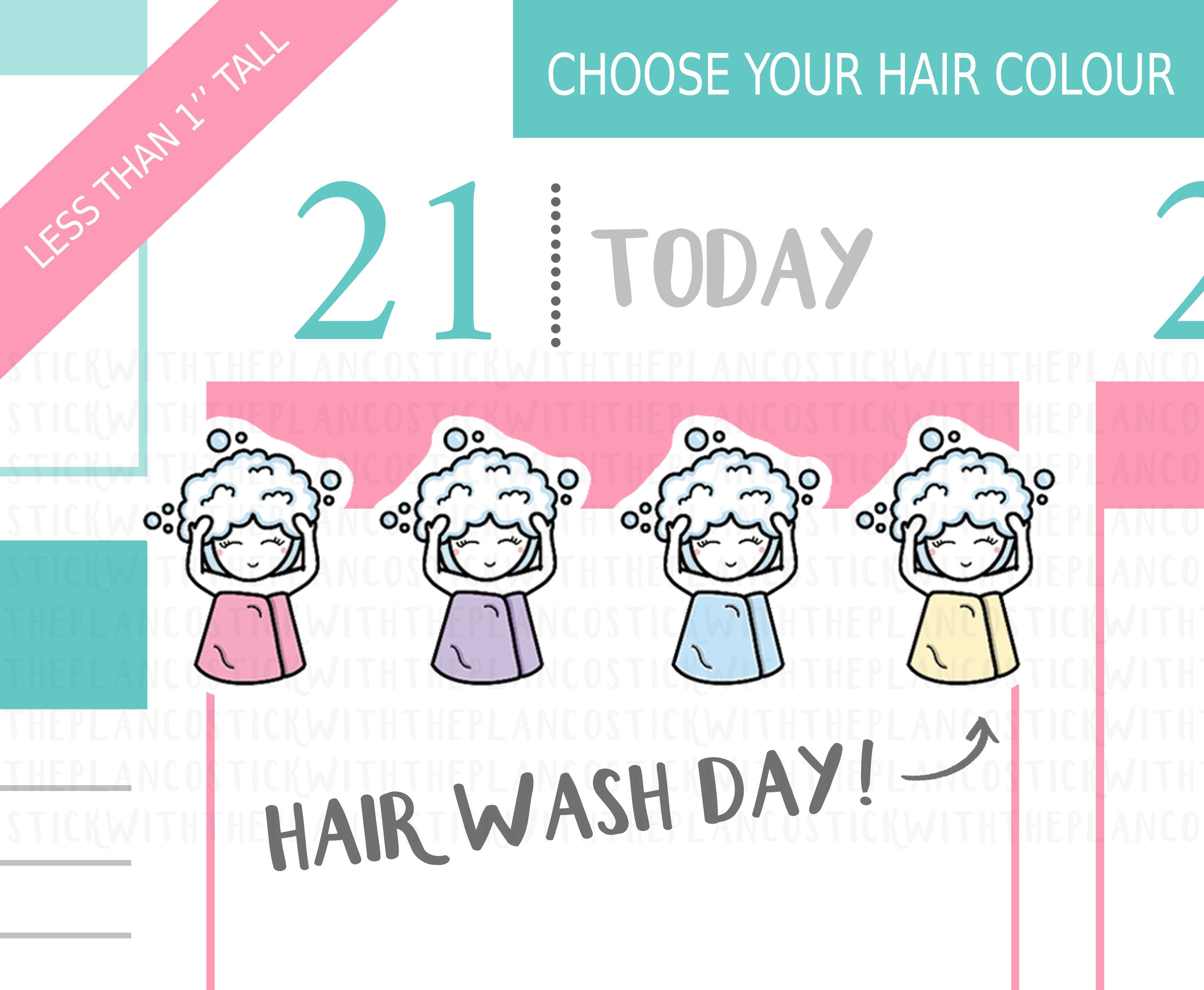 054 Hair Wash Day Planner Stickers Personalised Stickers Etsy