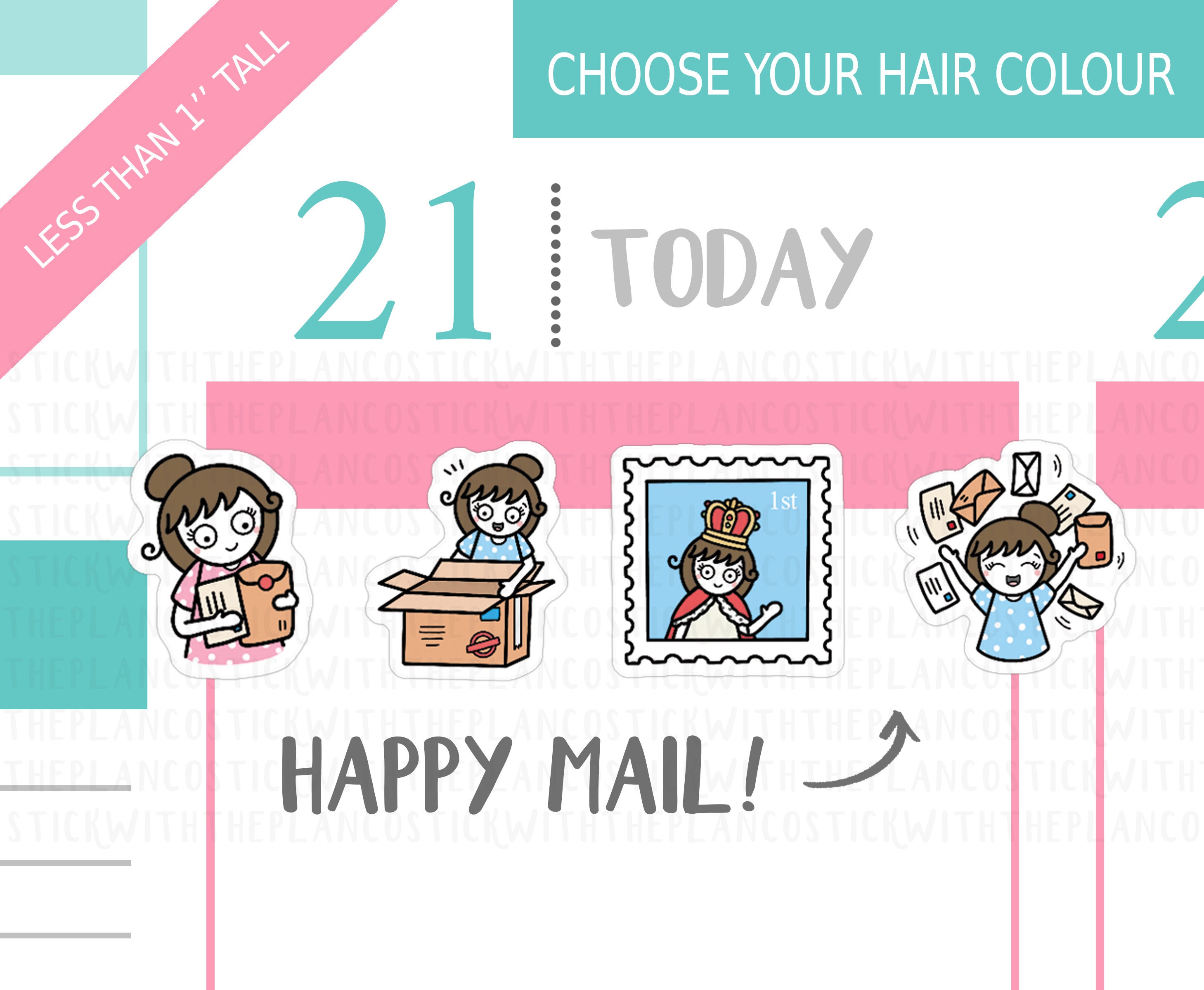 055 - Happy Mail Planner Stickers, Personalised Stickers, Online Shop…