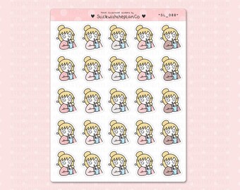 SL_088 - Hydrate Planner Stickers, Character Stickers, Customisable Stickers, StickwiththeplanCo, Girl Stickers