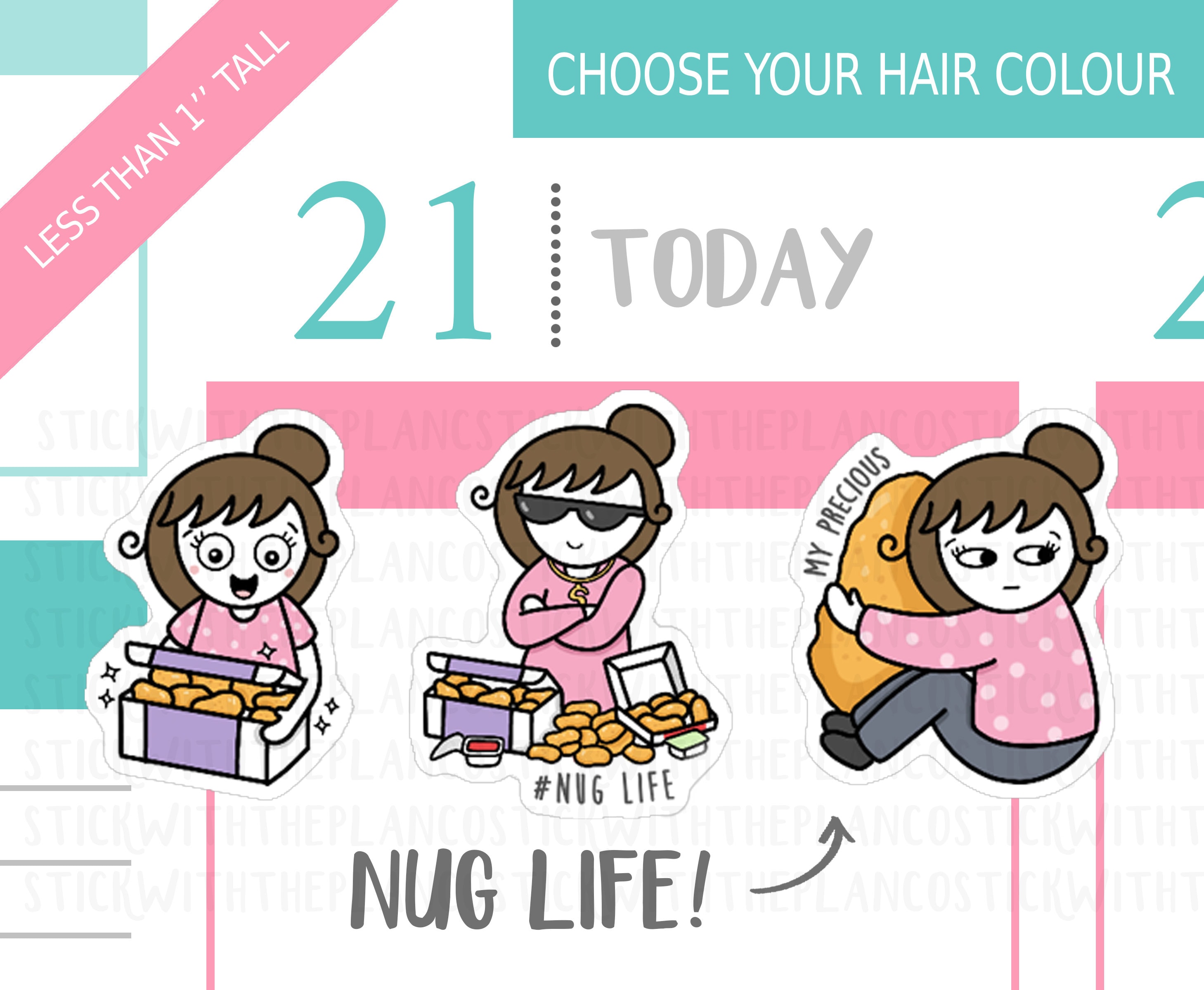 017 - Chicken Nugget Stickers, Personalised Stickers, Nug Life Sticke…