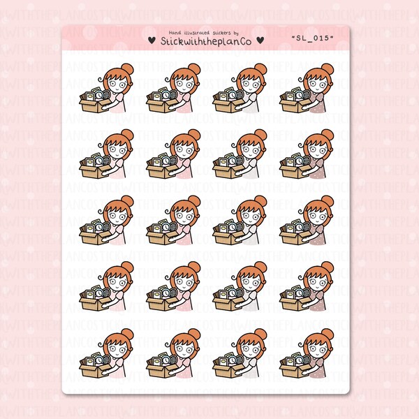 SL_015 - Declutter Planner Stickers, Character Stickers, Customisable Stickers, StickwiththeplanCo