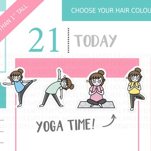 132 Yoga Planner Stickers, Personalised Stickers, Workout Stickers, Exercise Stickers, Fitness Stickers, Hobonichi Stickers image 1