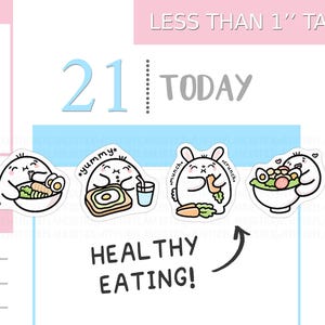 S_554 | Healthy Food Planner Stickers,  Emotion Stickers, Emoti Stickers, Tracker Stickers, Kawaii Stickers, Cute Stickers