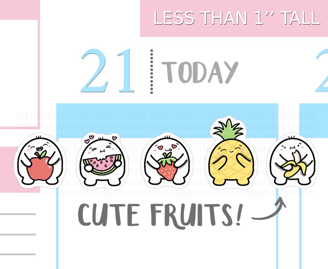 S_069 Fruit Planner Stickers Food Stickers Emoti Stickers - Etsy