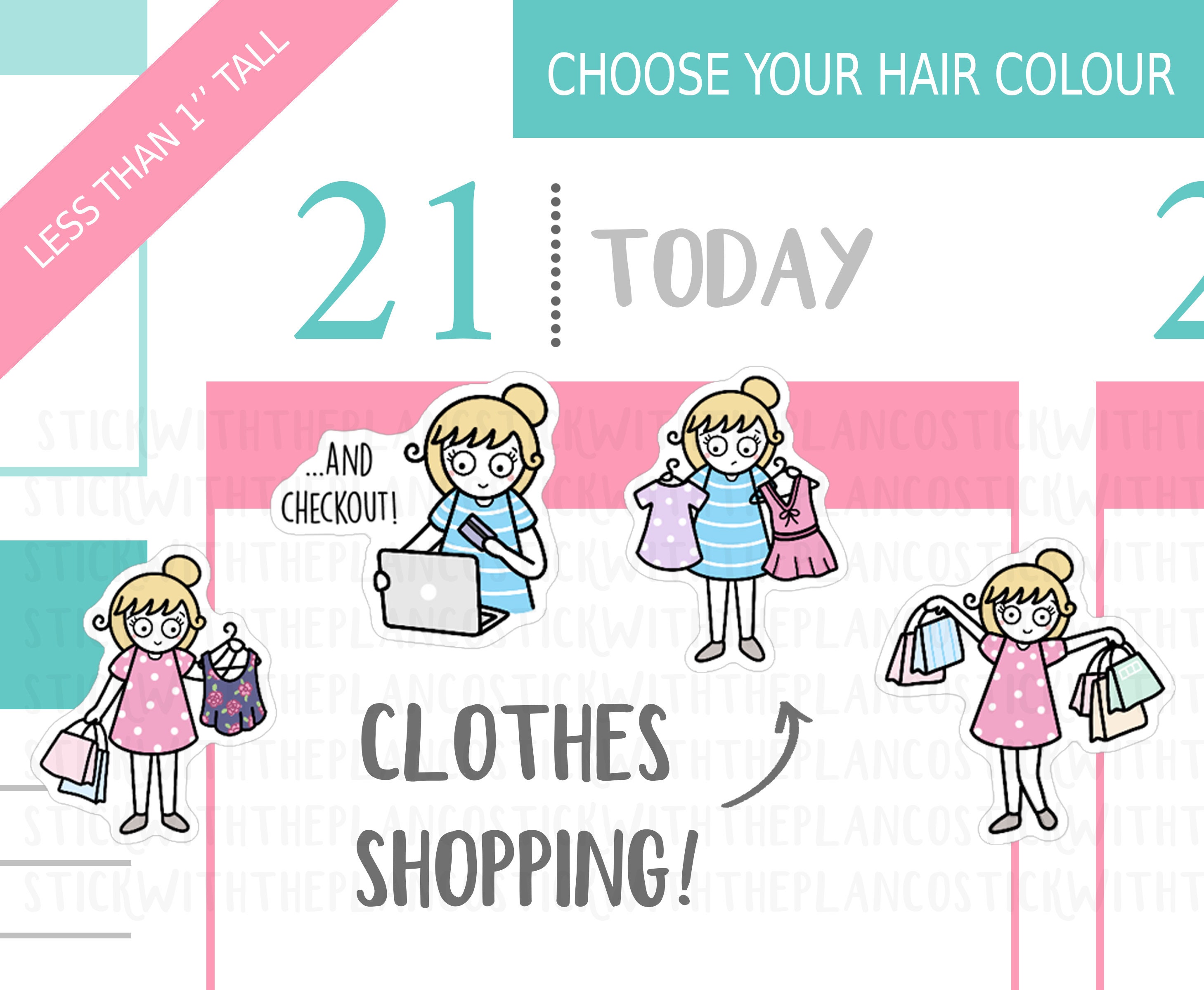 021 - Clothes Shopping Planner Stickers, Personalised Stickers, Retai…