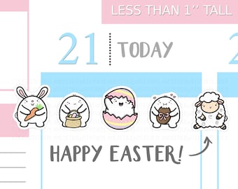 S_071 | Easter Planner Stickers, Animal Stickers, Emoti Stickers, Easter Egg Stickers, Kawaii Stickers, Bunny Stickers