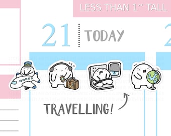 S_018 | Travelling Planner Stickers, Holiday Stickers, Vacation Stickers, Plane Stickers, Kawaii Stickers, Hobonichi Stickers