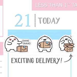 S_082 | Stickers planificateur inspirés de la livraison de colis, Stickers Happy Mail, Emoti Stickers, Stickers tracker, Stickers kawaii, Stickers colis