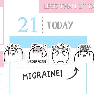 S_556 | Stickers migraine/maux de tête, Stickers émotions, Emoti Stickers, Stickers tracker, Stickers kawaii, Stickers mignons