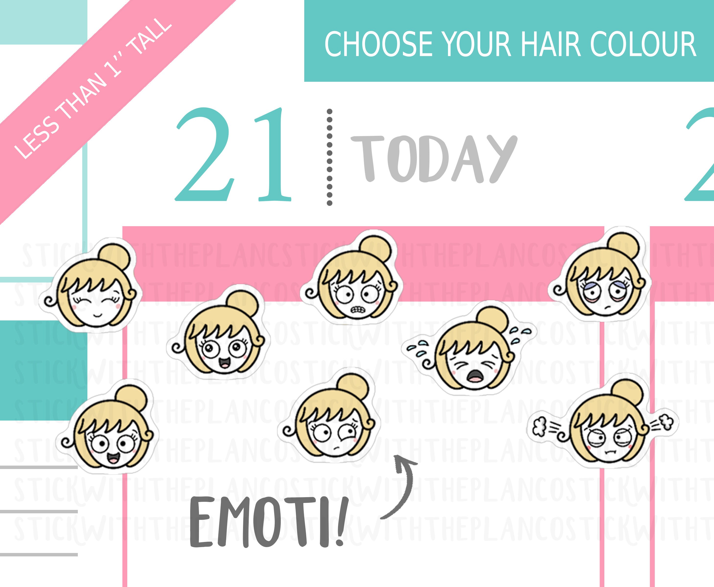 043 - EMOTI Planner Stickers , Personalized Stickers, Expression Stic…