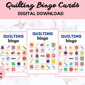 Quilt Bingo - 30 Quilt Bingo Cards - Quilt Game - Quilt Activity ...