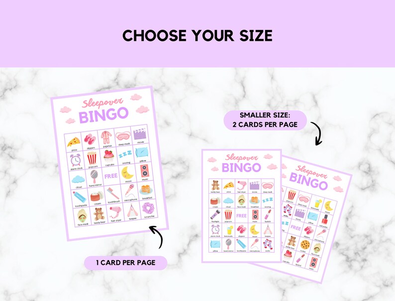Sleepover Bingo - 30 Sleepover Bingo Cards - Sleepover Party Game ...