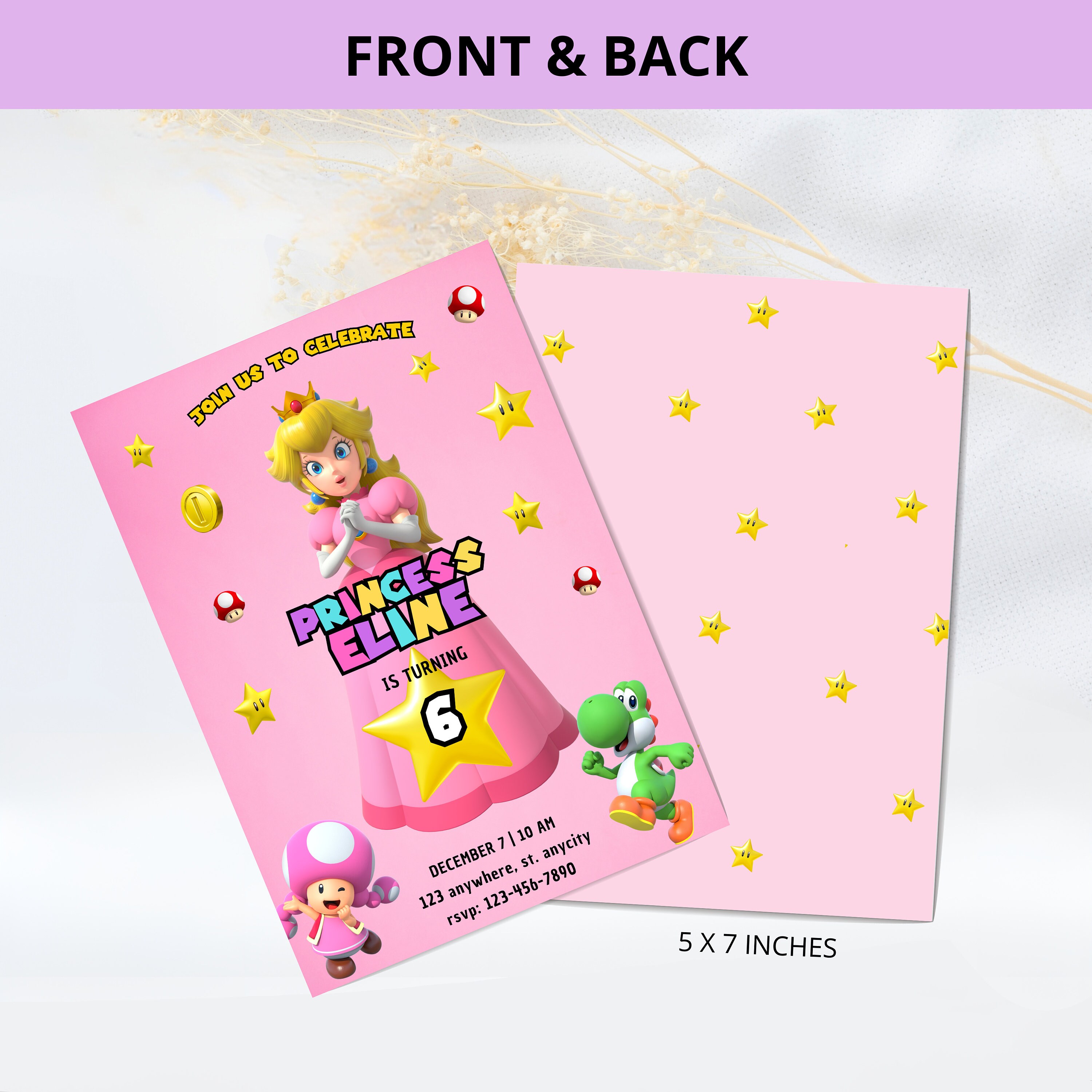 Super Mario Birthday Invitation Mario Bros Invitation Kid Invite