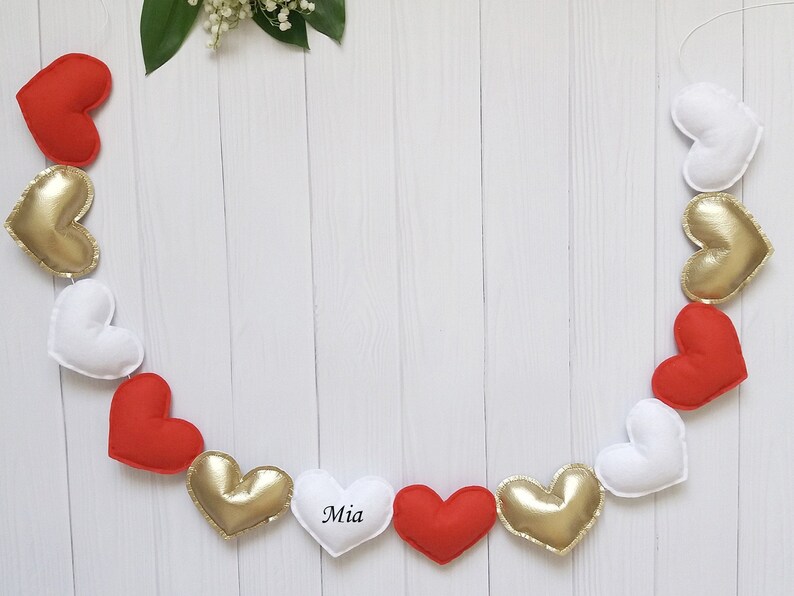 Hearts Garland for Nursery Wall Heart Decor Baby Garland Etsy